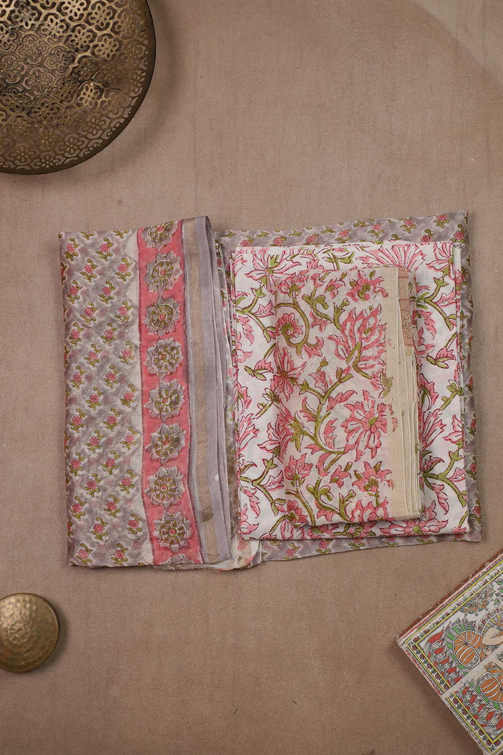 Little Motifs Block Printed Chanderi Suit