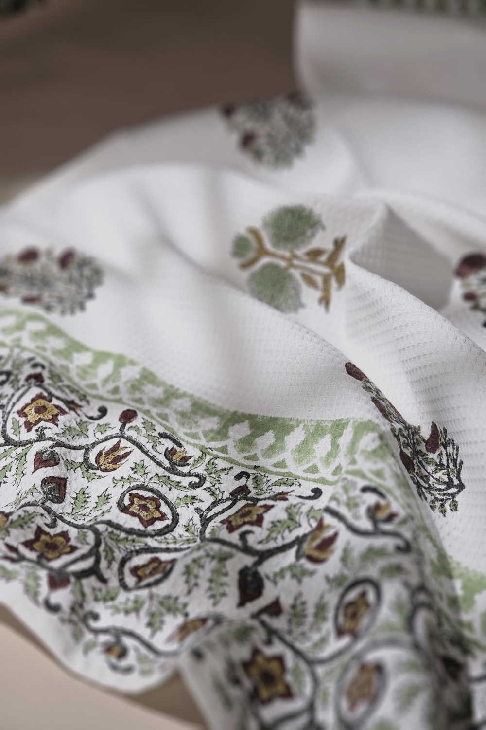Soft Blossom Sanganeri Bath Towel