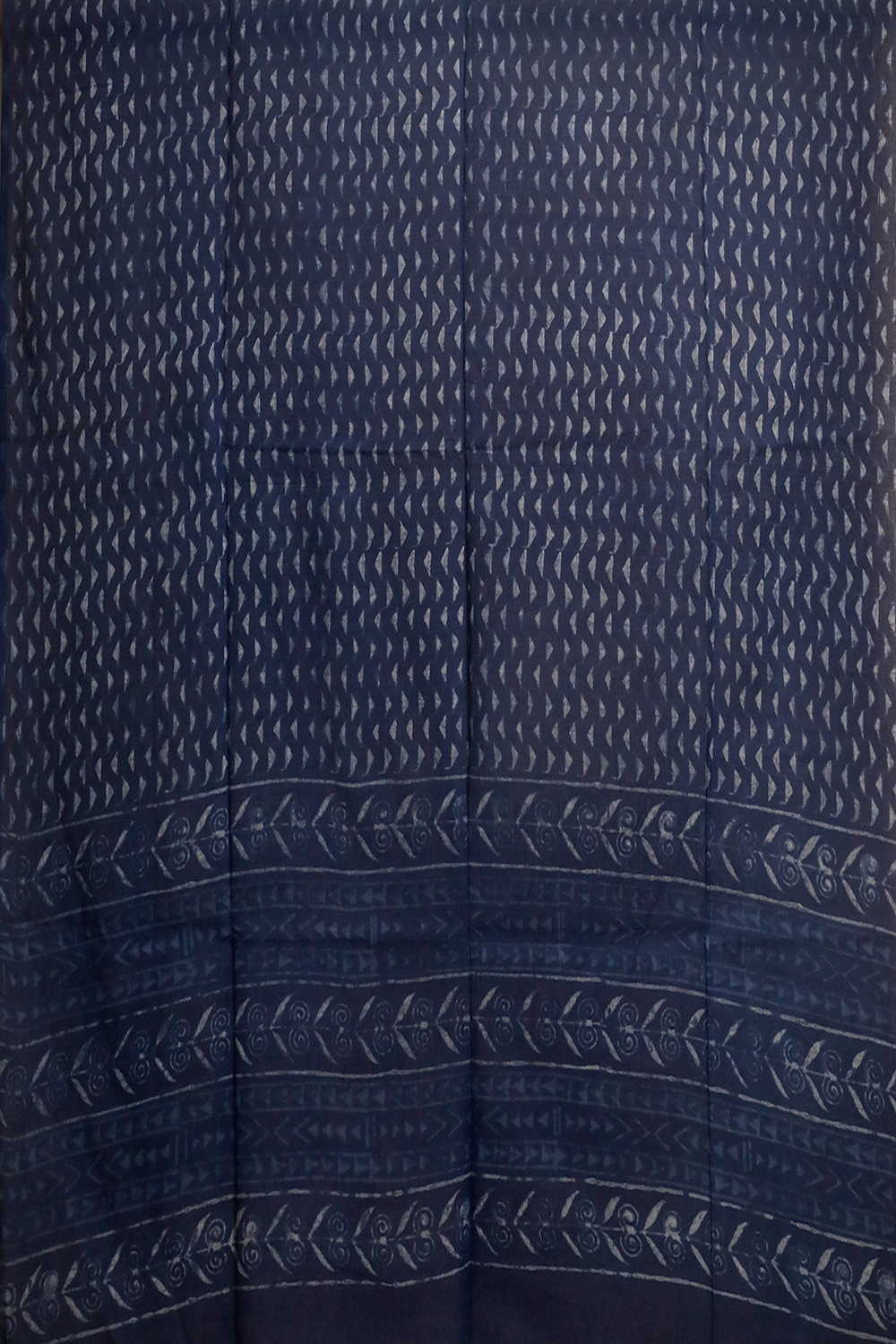 Cream Blocks - Indigo Block Printed Cotton Dupatta - Image 3