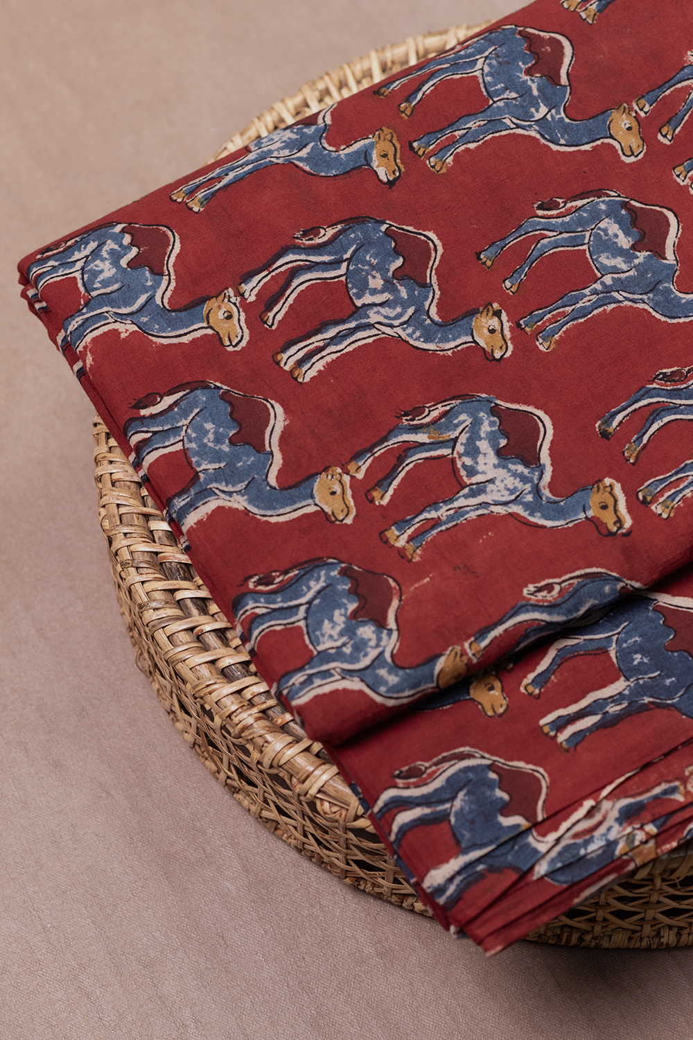 Rustic Camel Print Printed Kalamkari Fabric