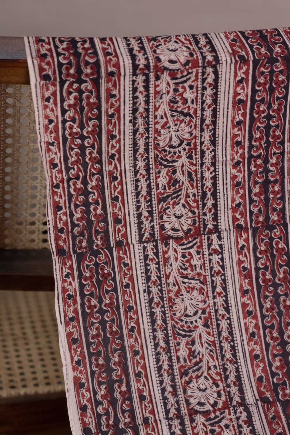 Border Bloom Printed Kalamkari Fabric - Image 3
