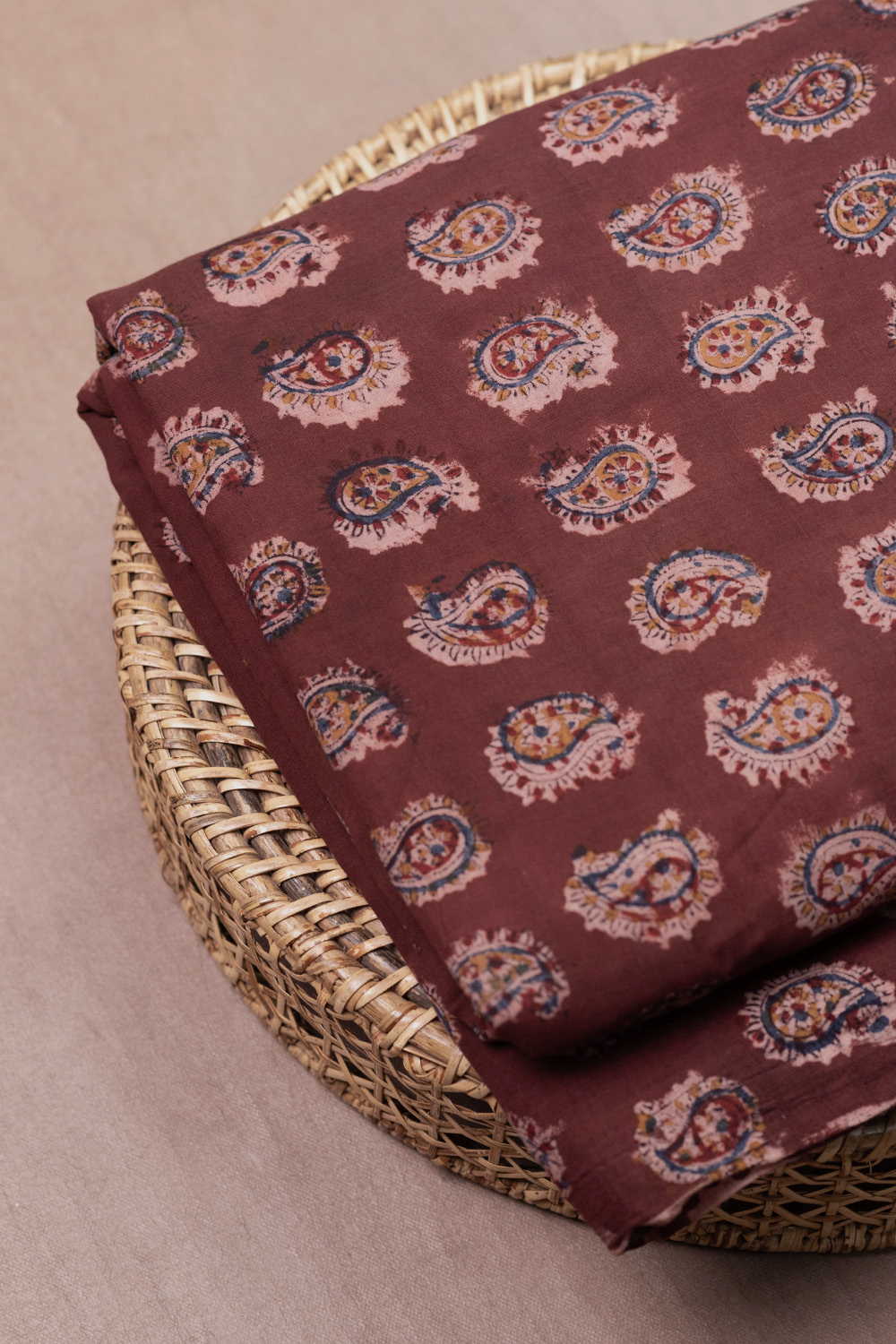 Paisley Motifs Printed Kalamkari Fabric