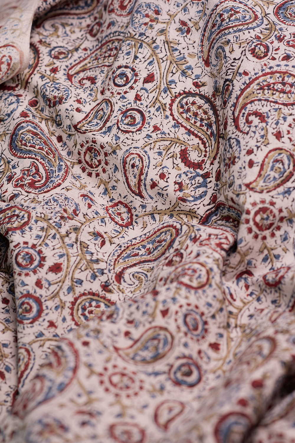 Pasiley Garden - Cream Printed Kalamkari Fabric - Image 3