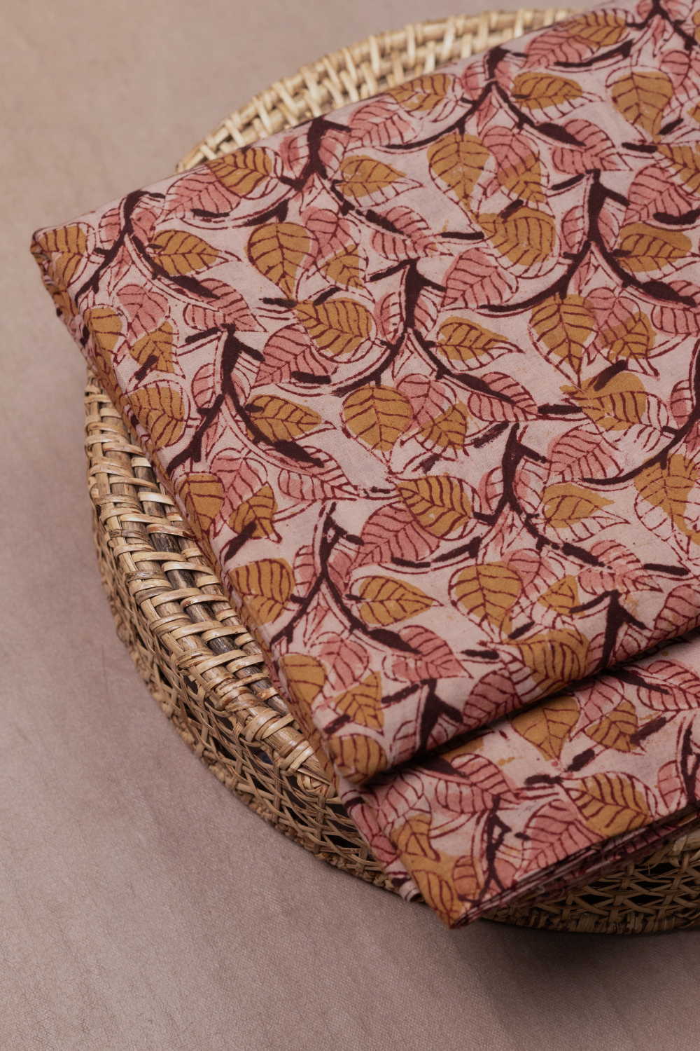 Timeless Vine Leaves Printed Kalamkari Fabric