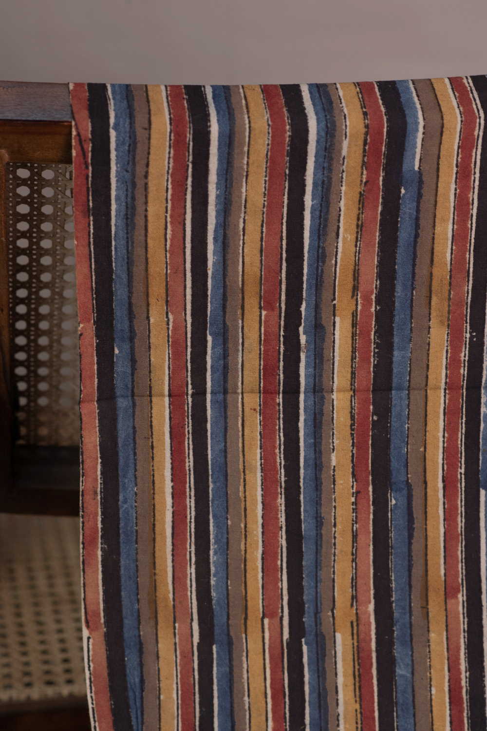 Multi-Color Stripe Printed Kalamkari Fabric - Image 2