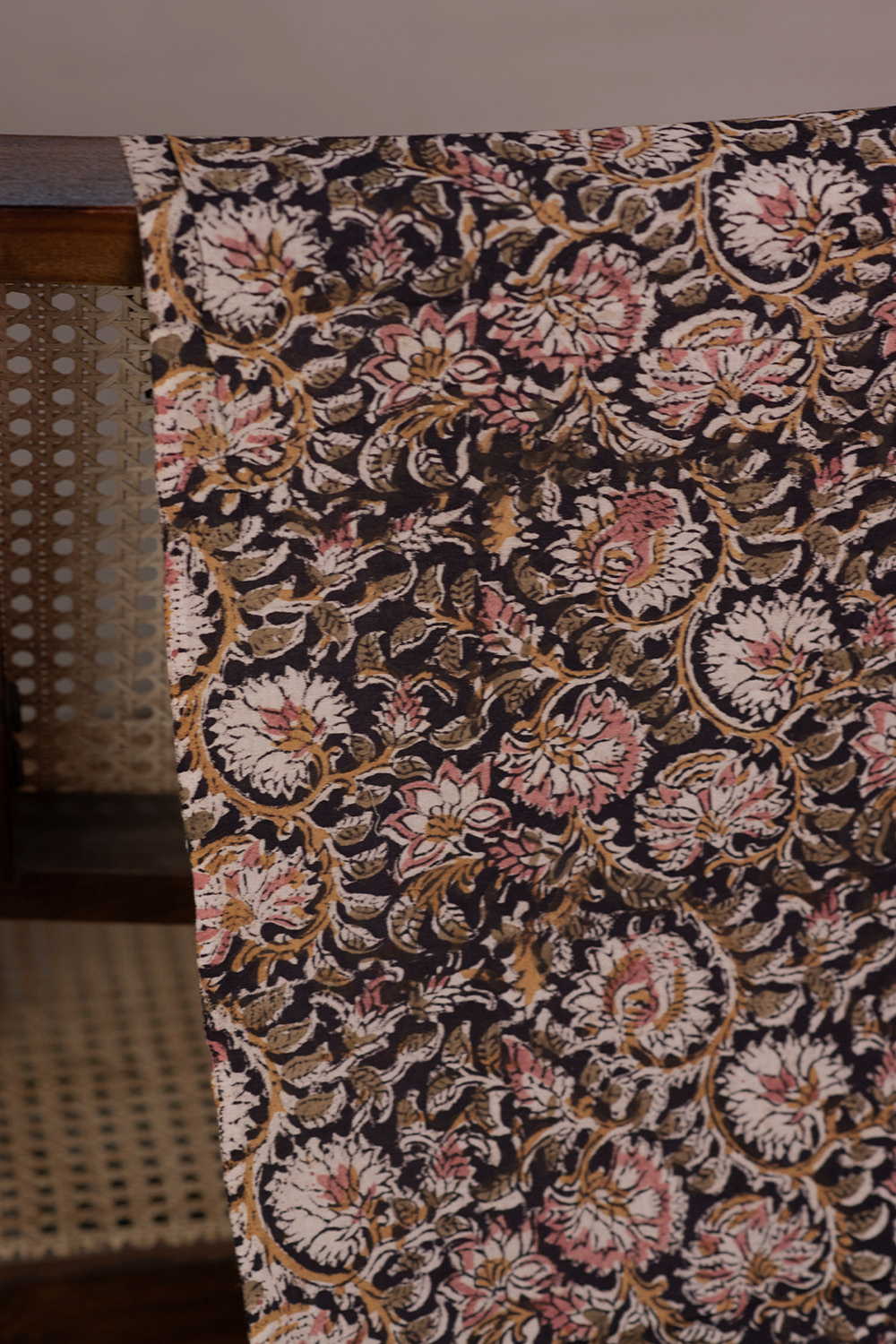 Cluster Floral Printed Kalamkari Fabric - Image 2