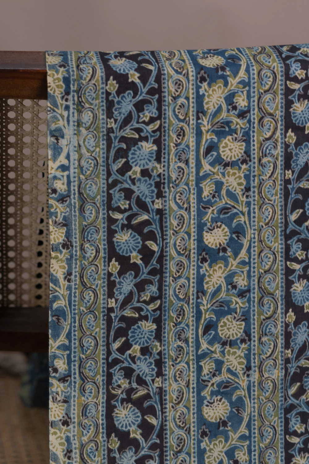 Floral Trail Block Printed Cotton Fabric - Image 2