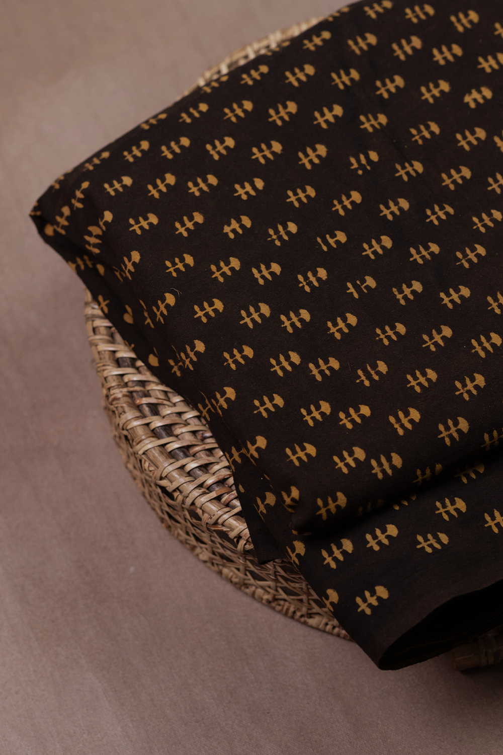 Yellow Motifs Kutch Cotton Fabric