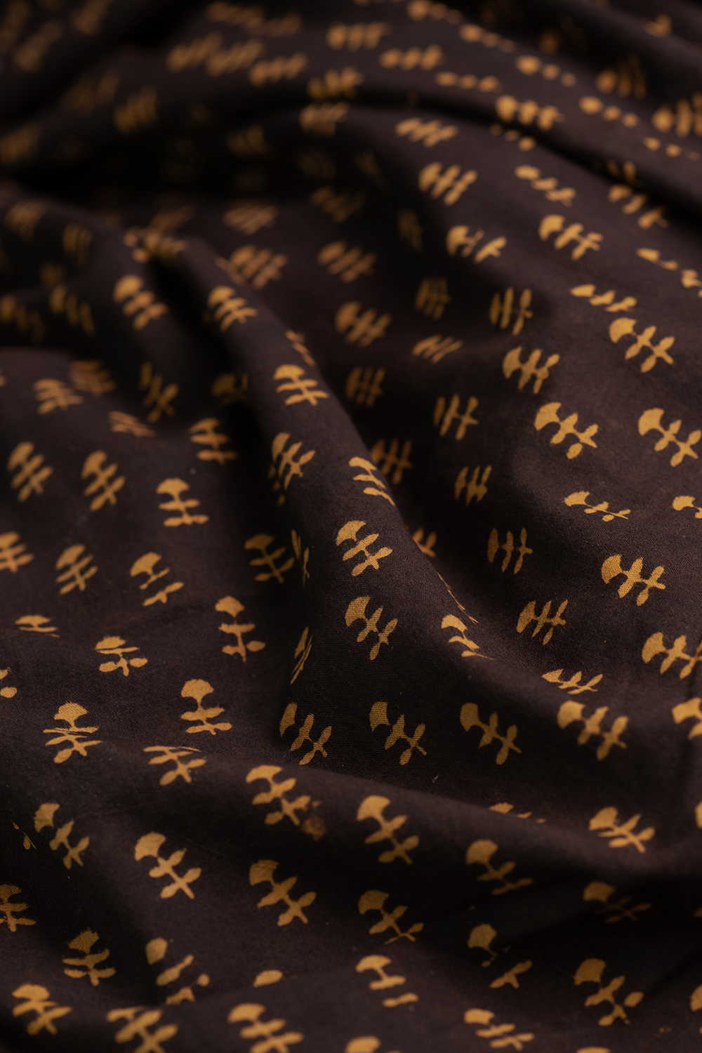 Yellow Motifs Kutch Cotton Fabric - Image 3