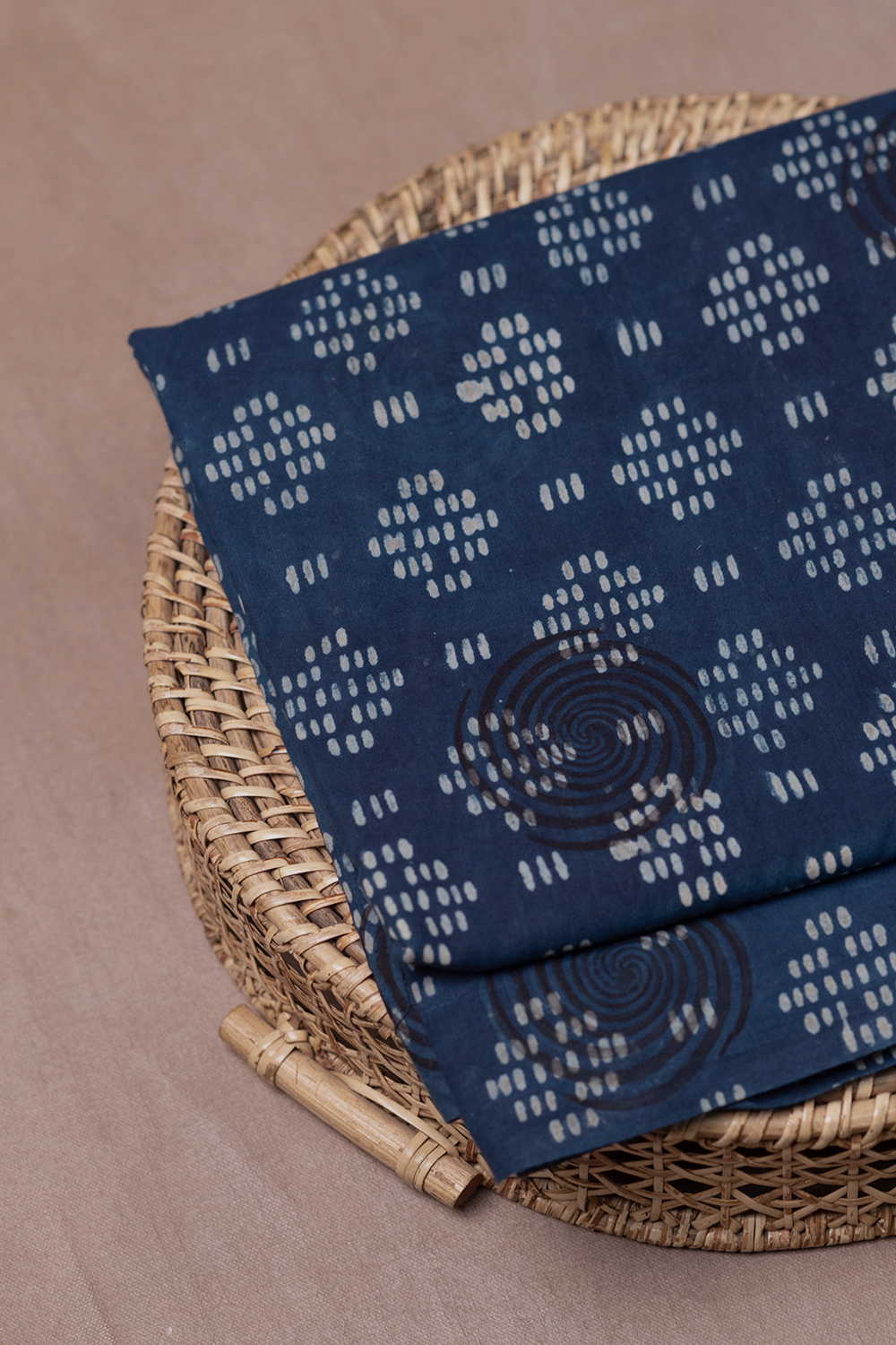 Indigo Dabu Cotton Fabric - Image 3
