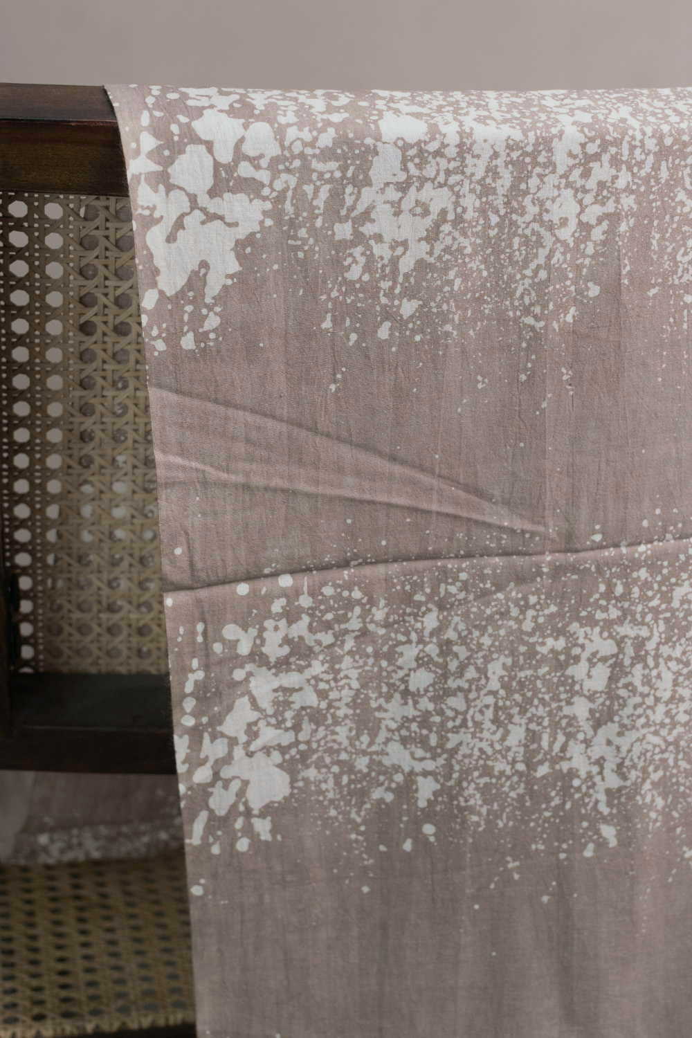 Rustic Splash - Brown Block Printed Batik Cotton Fabric - Image 2