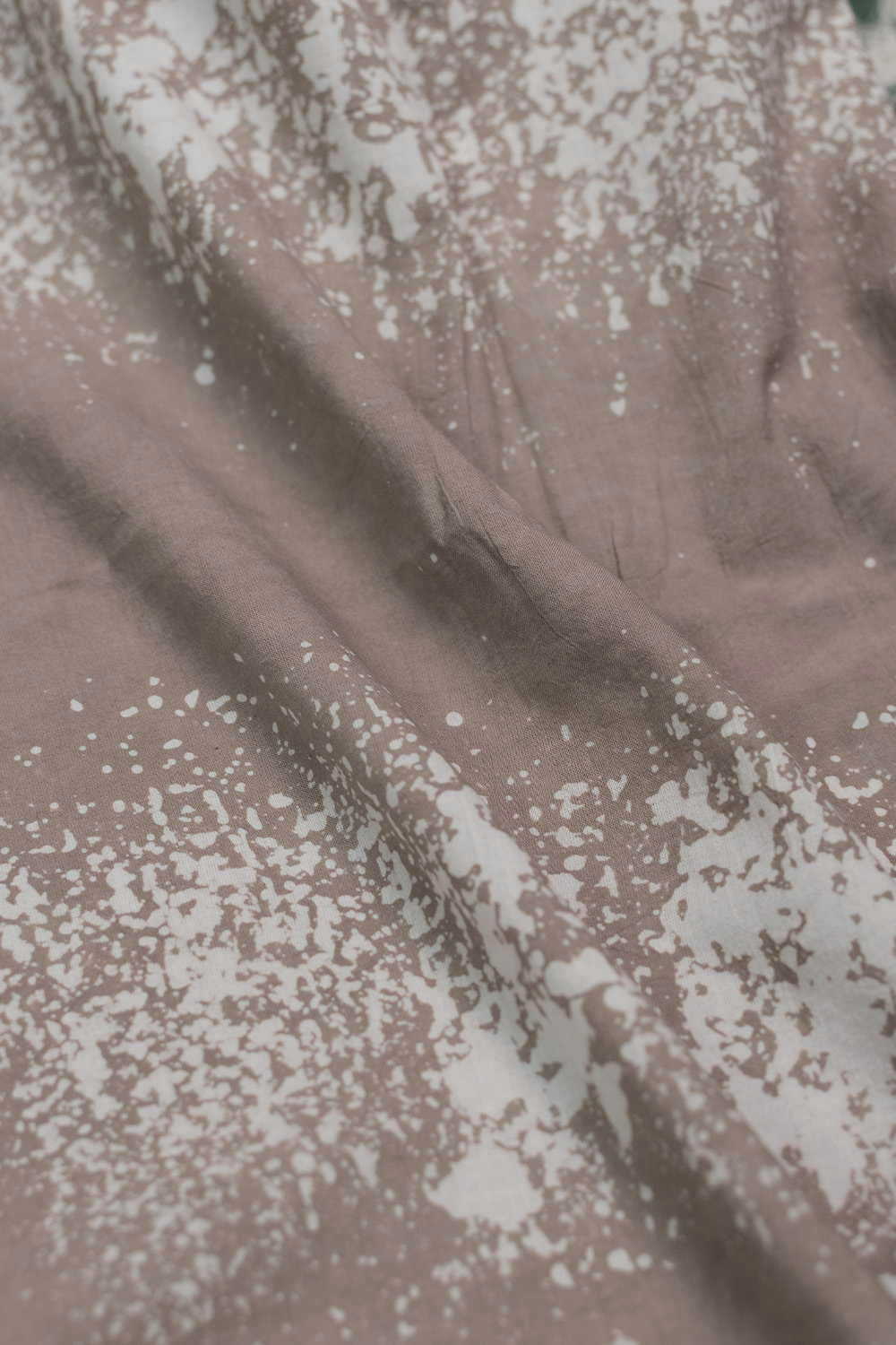 Rustic Splash - Brown Block Printed Batik Cotton Fabric - Image 3