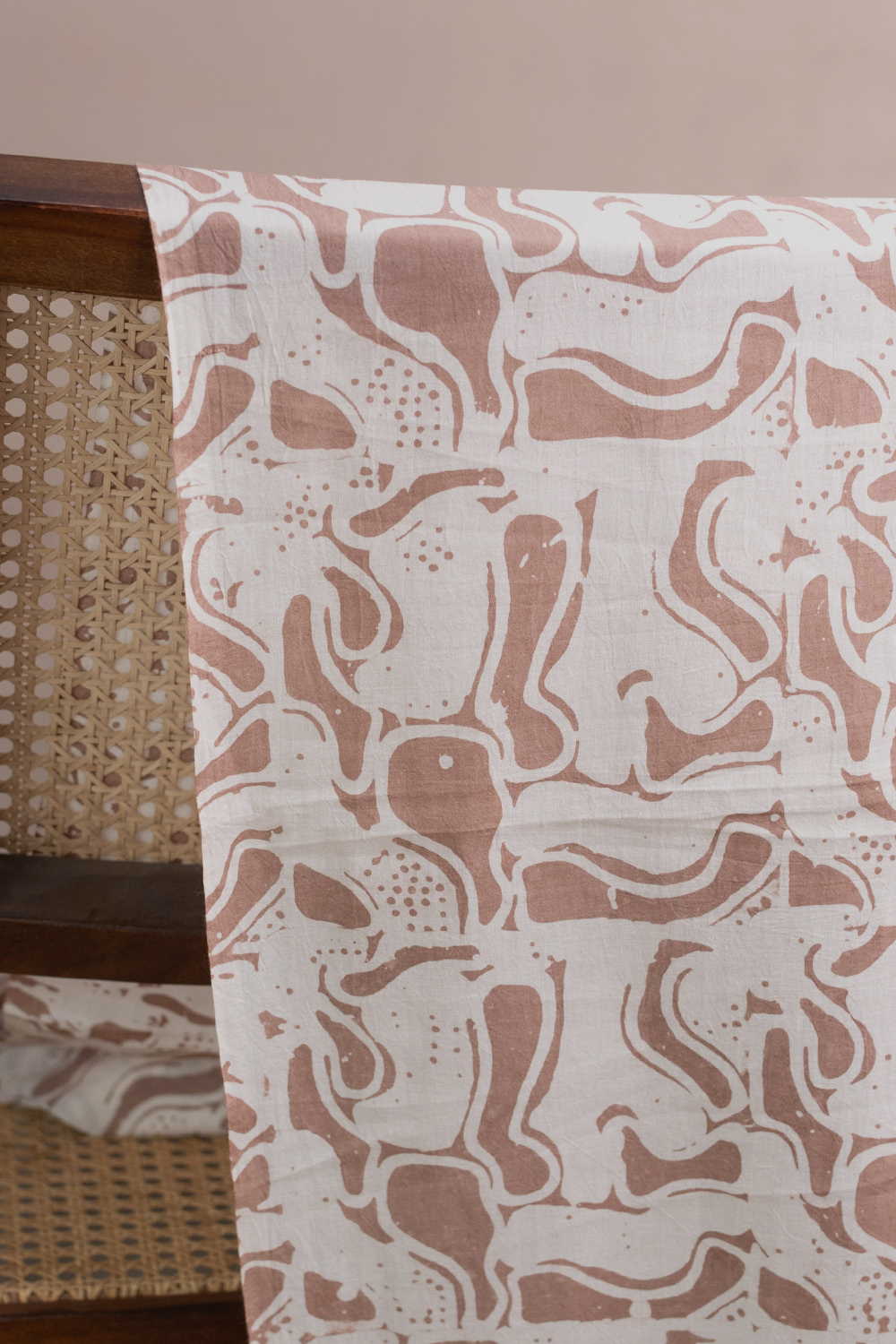 Pattern on Brown Block Printed Batik Cotton Fabric