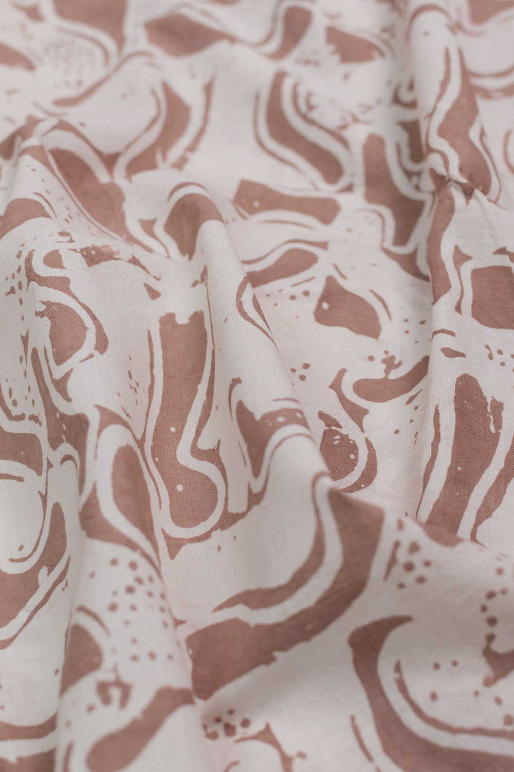 Pattern on Brown Block Printed Batik Cotton Fabric - Image 2