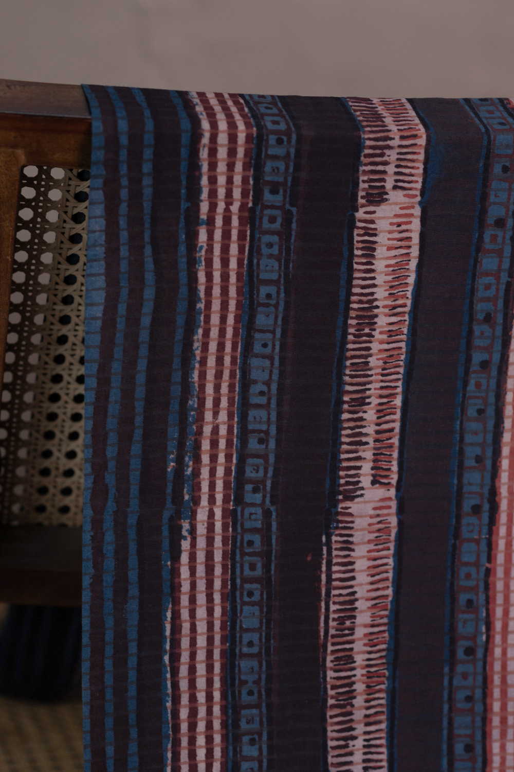 Subdued Lines Pattern Block Printed Cotton Fabric - Image 2