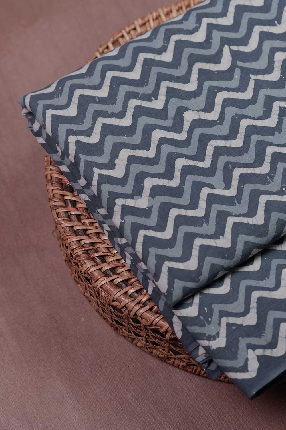 Chevron Pattern Block Printed Batik Cotton Fabric