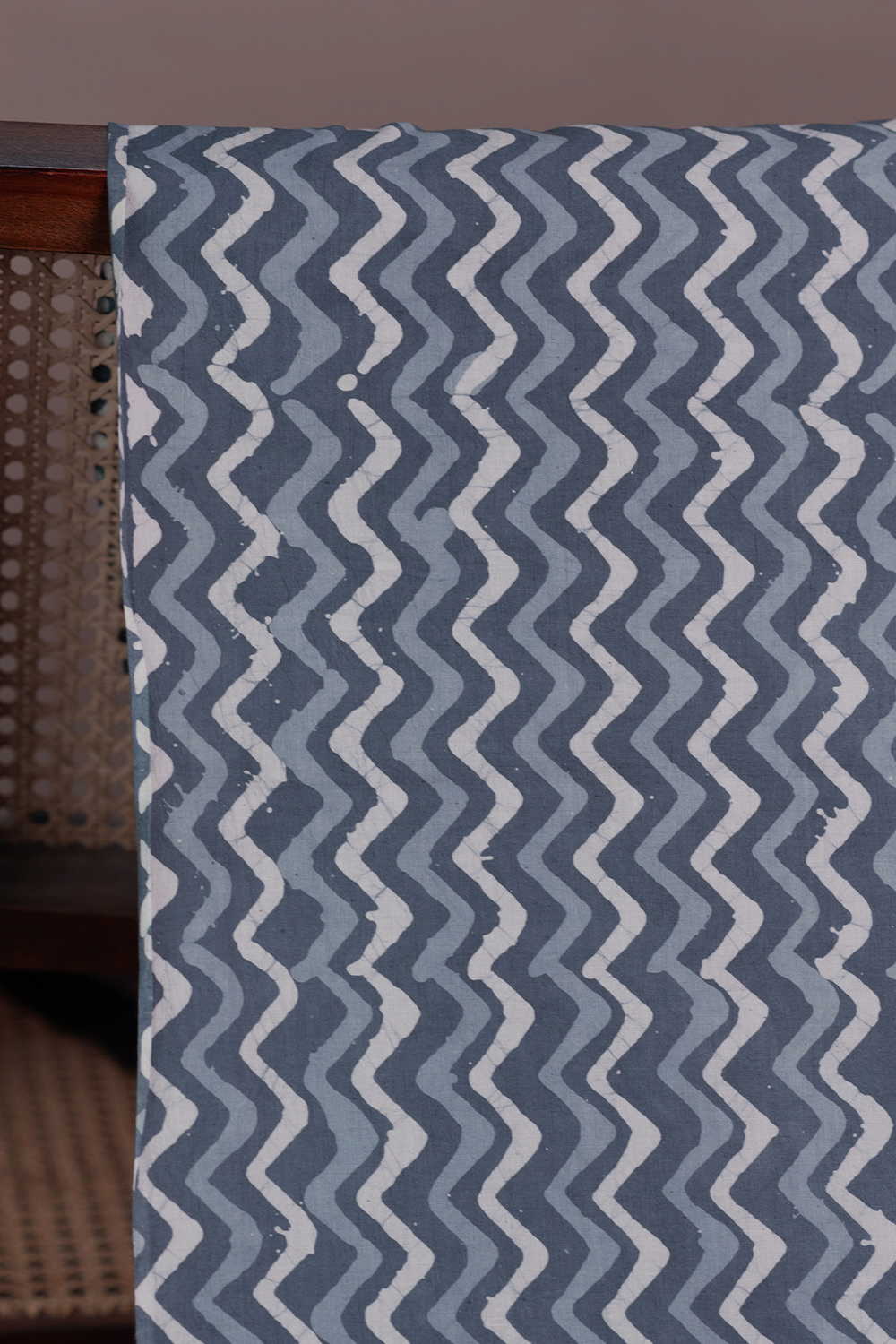 Chevron Pattern Block Printed Batik Cotton Fabric - Image 2