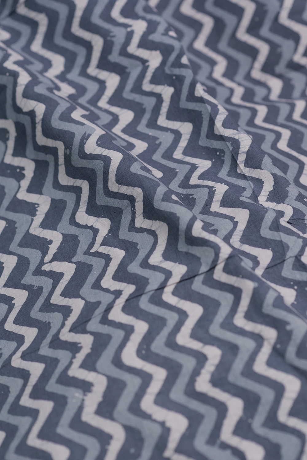 Chevron Pattern Block Printed Batik Cotton Fabric - Image 3