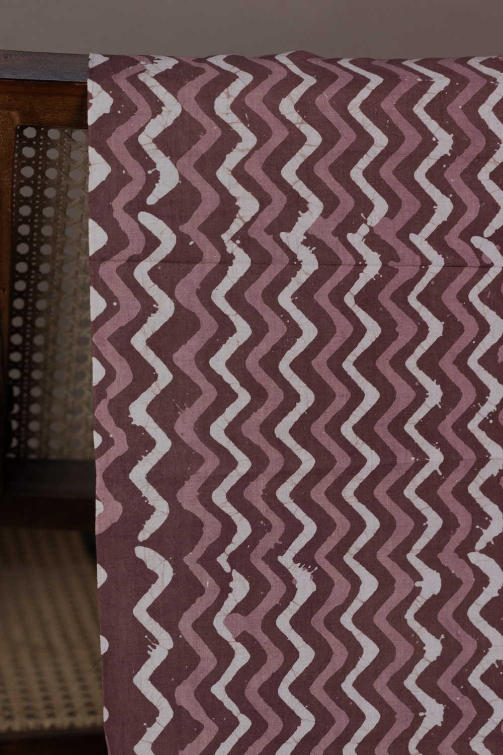 Chevron - Brown Block Printed Batik Cotton Fabric
