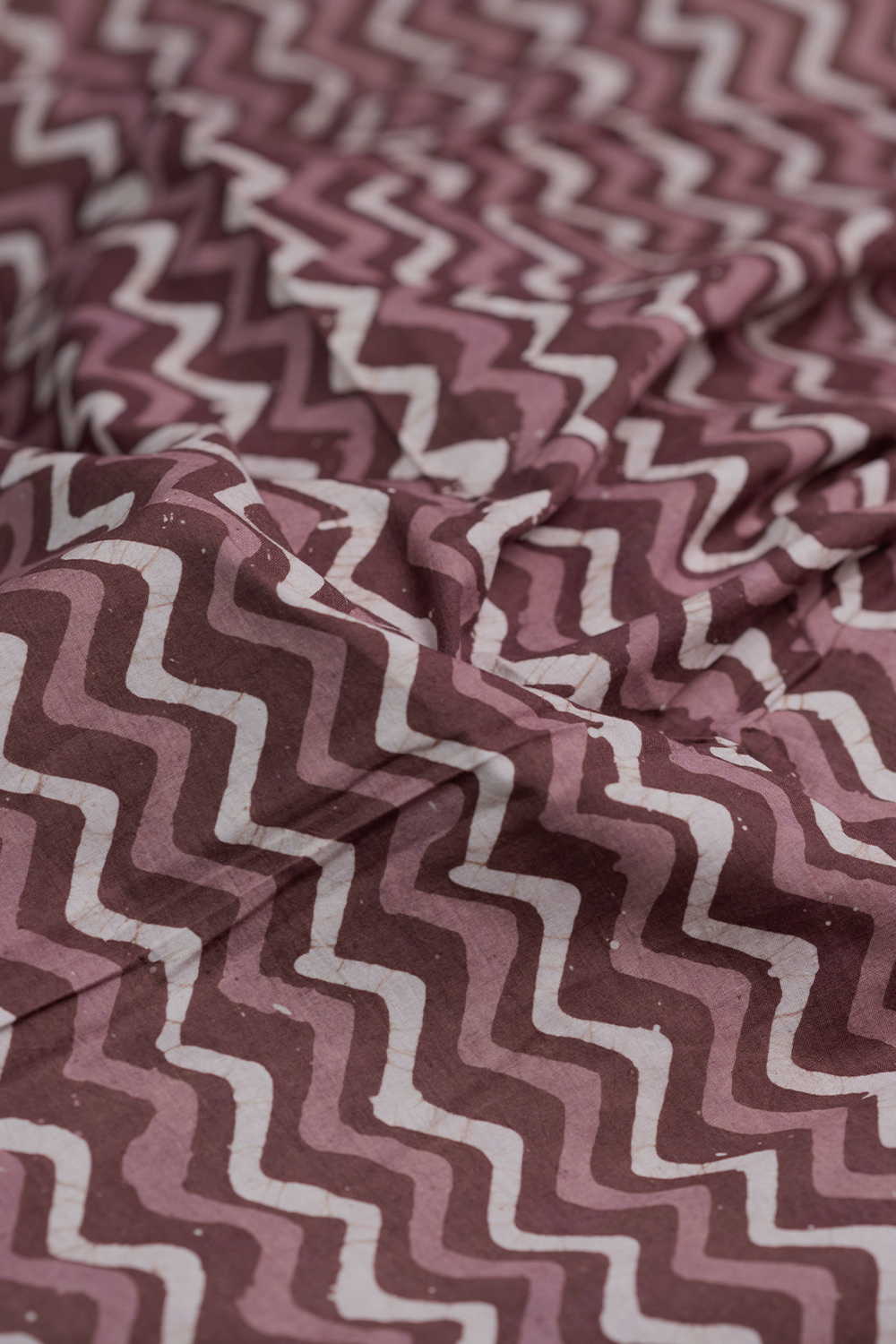 Chevron - Brown Block Printed Batik Cotton Fabric - Image 3