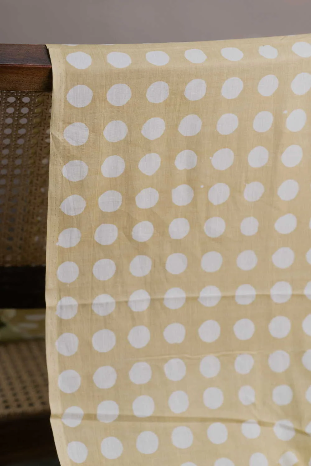 Circle Polka - Green Block Printed Batik Cotton Fabric - Image 3