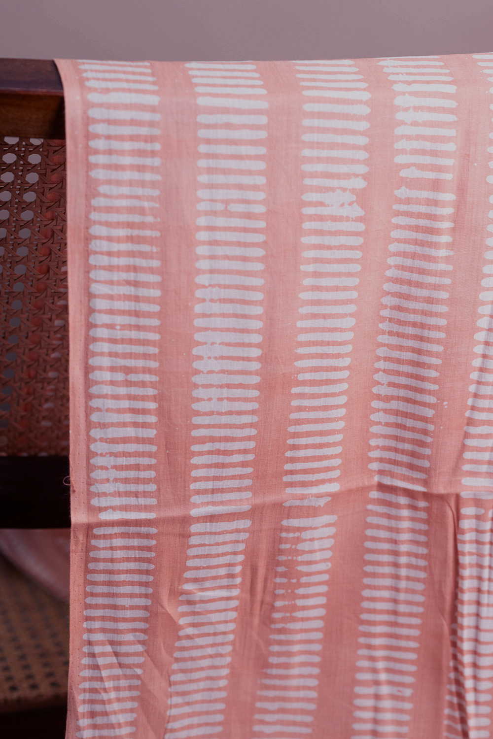Parasol Peach Block Printed Batik Cotton Fabric
