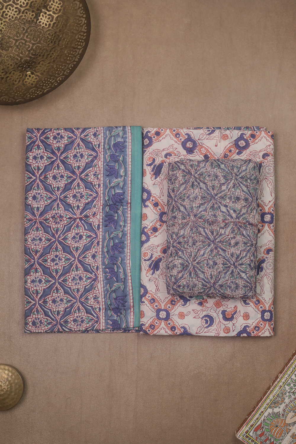 Intricate Design Block Printed Cotton Suit