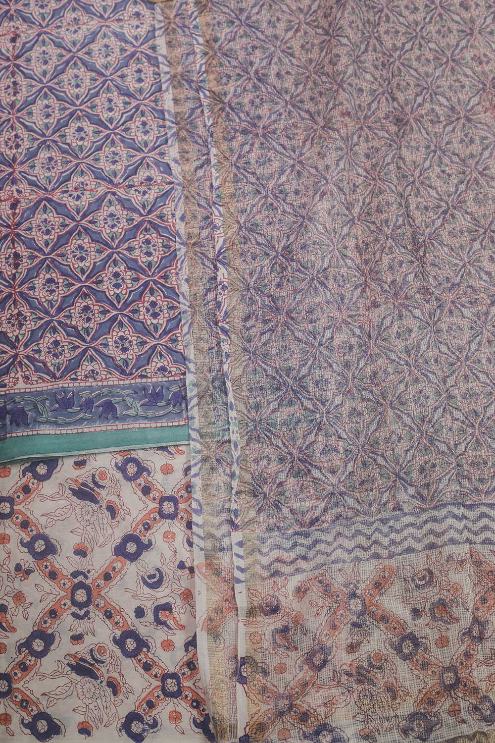 Intricate Design Block Printed Cotton Suit - Image 3