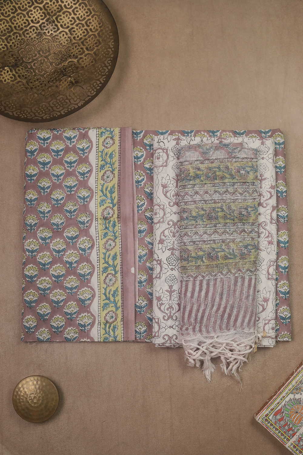 Floral Motifs Block Printed Cotton Suit