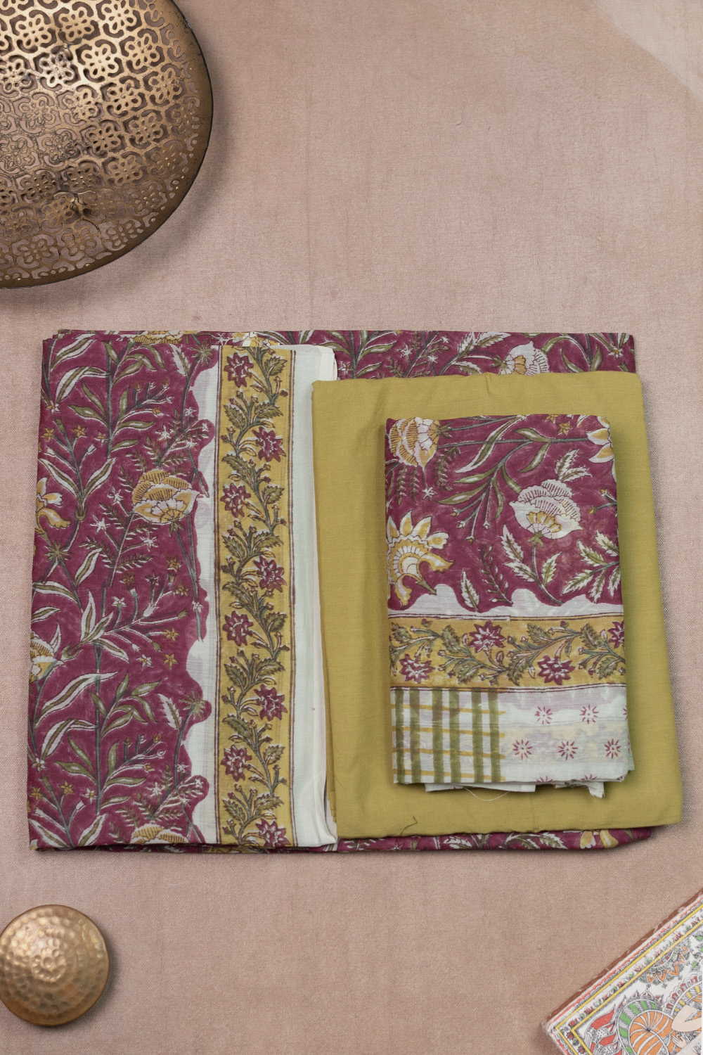 Vintage Floral Garden Mul Chanderi Suit