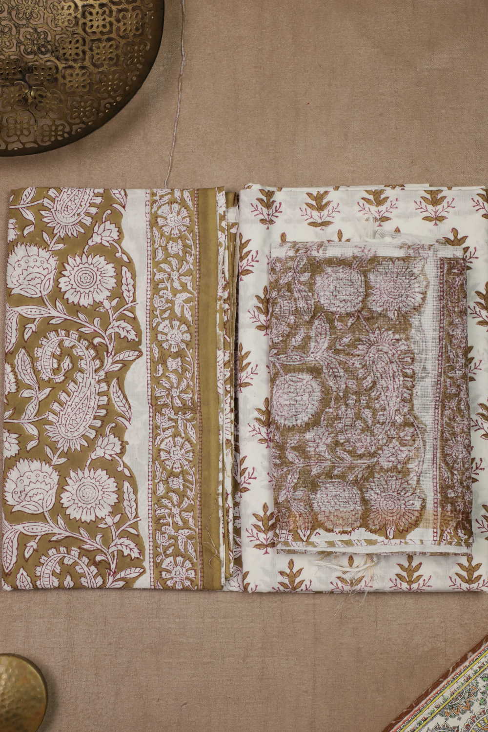 Pailsey Floral Block Printed Mul Cotton Suit