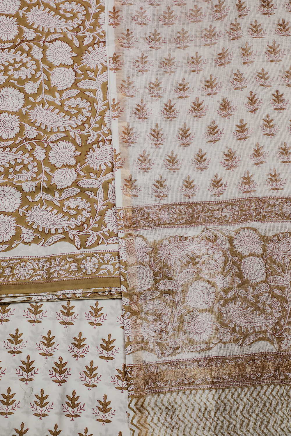 Pailsey Floral Block Printed Mul Cotton Suit - Image 3