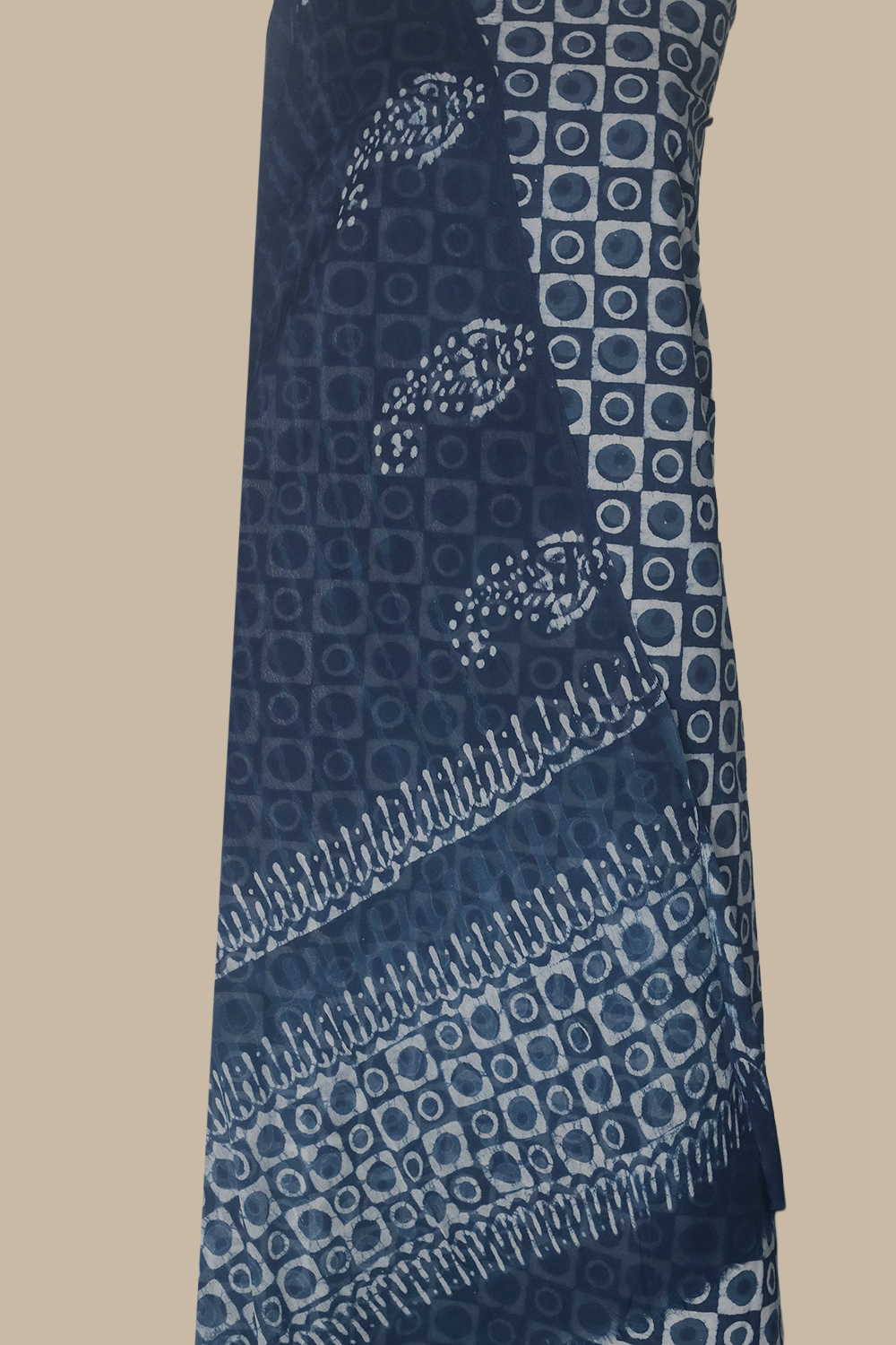 Dusty Indigo Block Printed Cotton Suit - Image 2