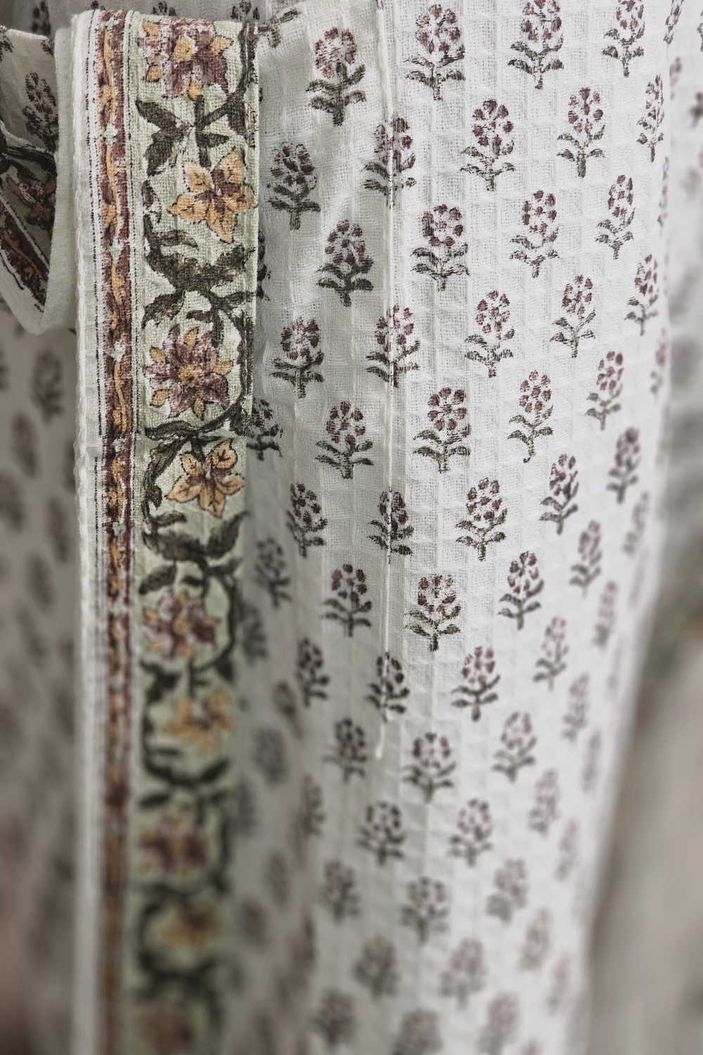 Morning Grace – Sanganeri Bath Robe | Free Size - Image 5