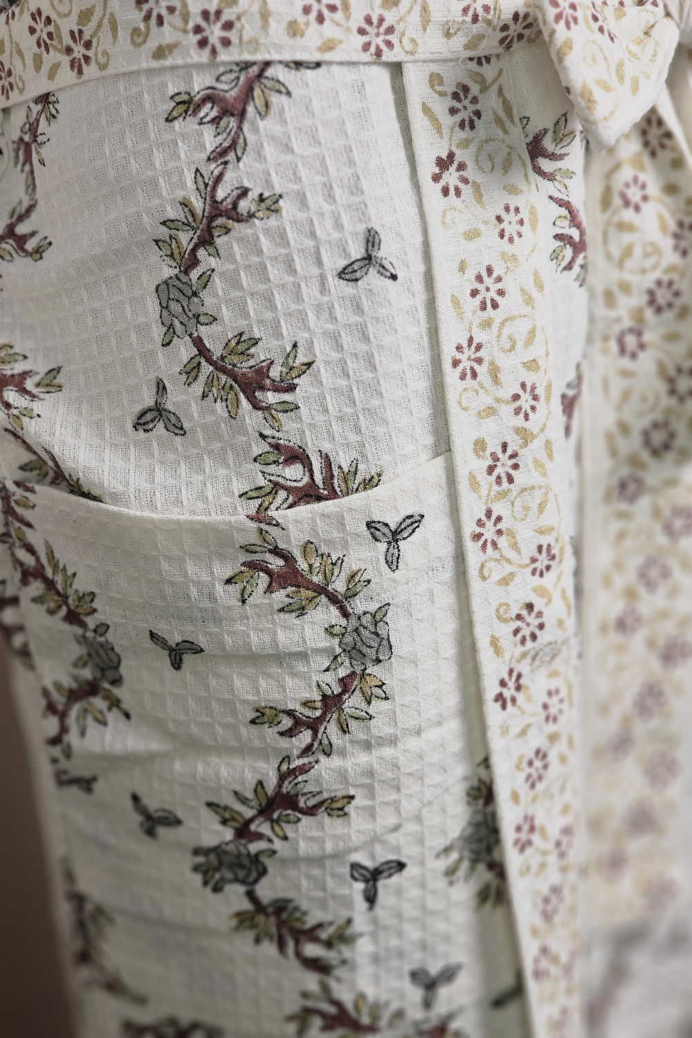Morning Grace – Sanganeri Bath Robe | Free Size - Image 3