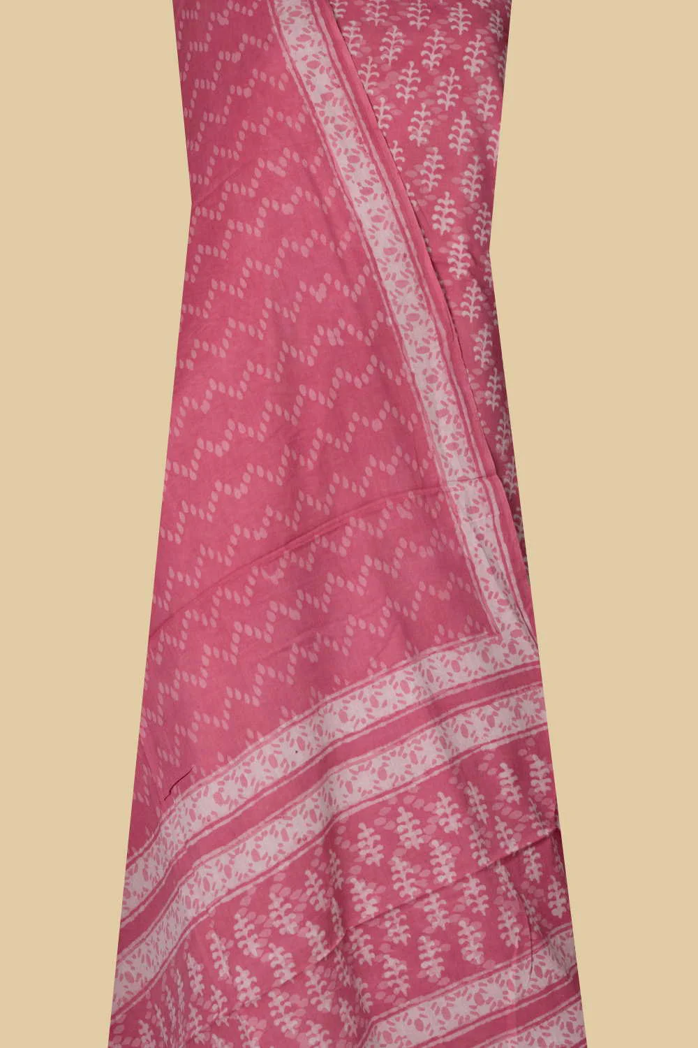 Florets - Pink Block Printed Cotton Suit