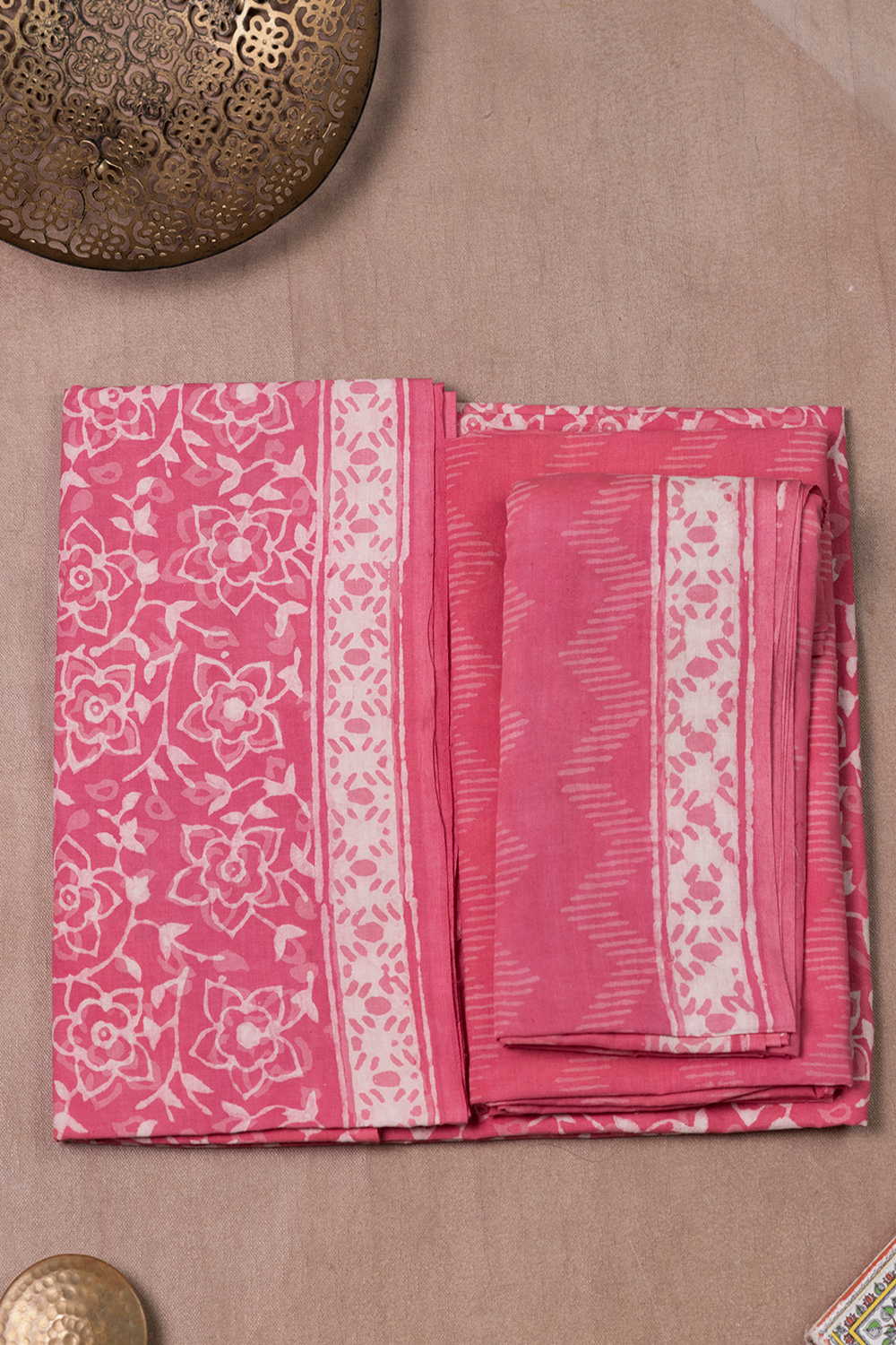 Floral Garden Block Printed Cotton Suit