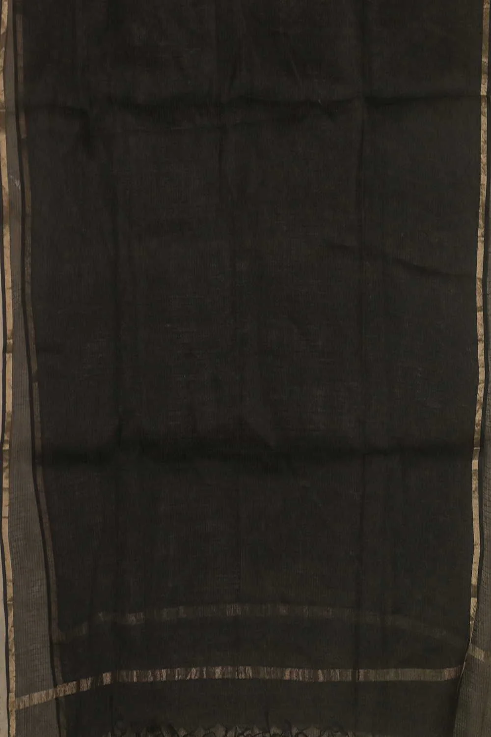 Black Block Printed Kota Silk Dupatta - Image 4