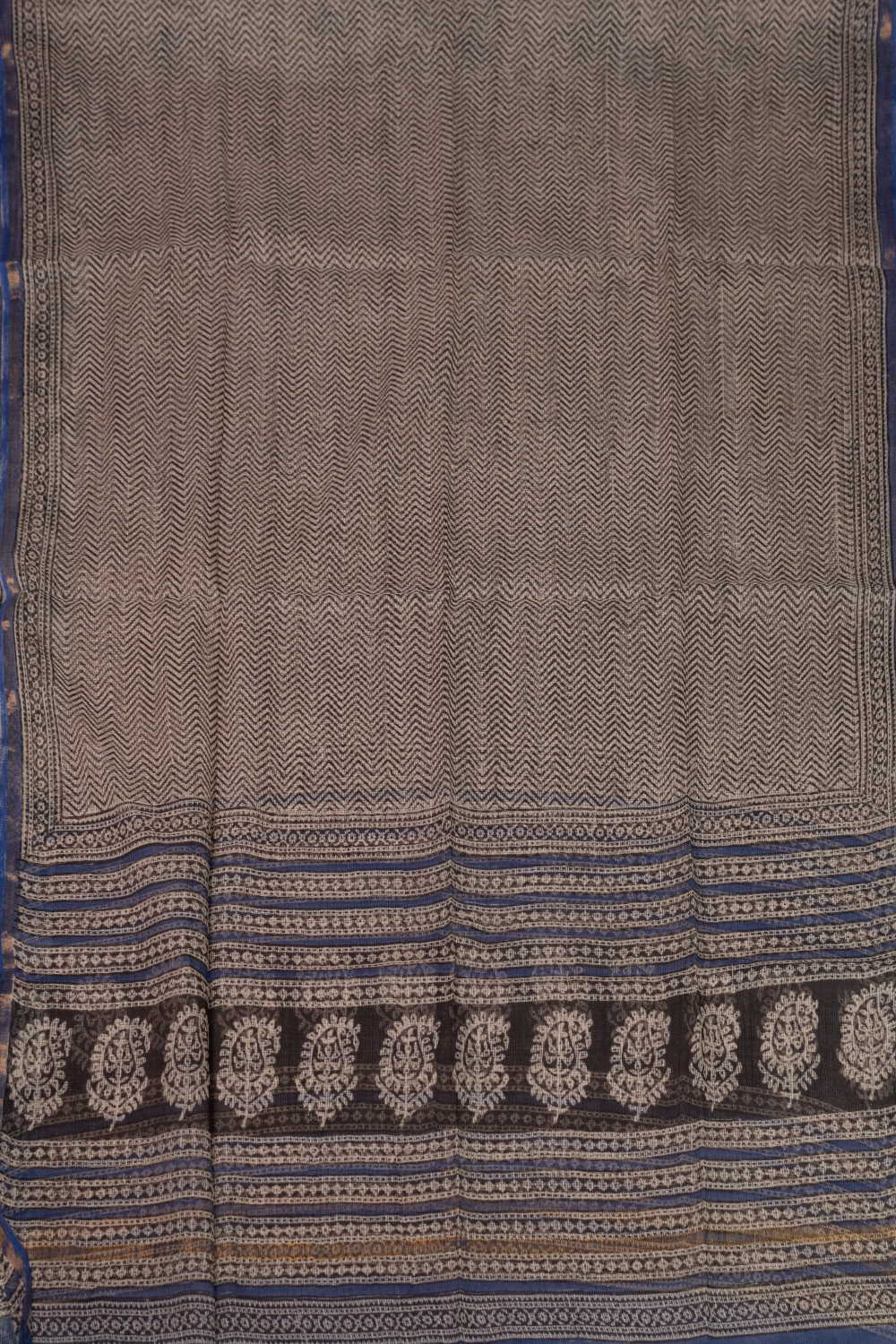 Chevron Pattern Block Printed Kota Cotton Dupatta - Image 3