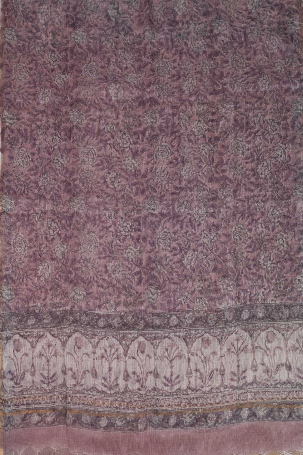 Floral design Block Printed Kota Cotton Dupatta - Image 3