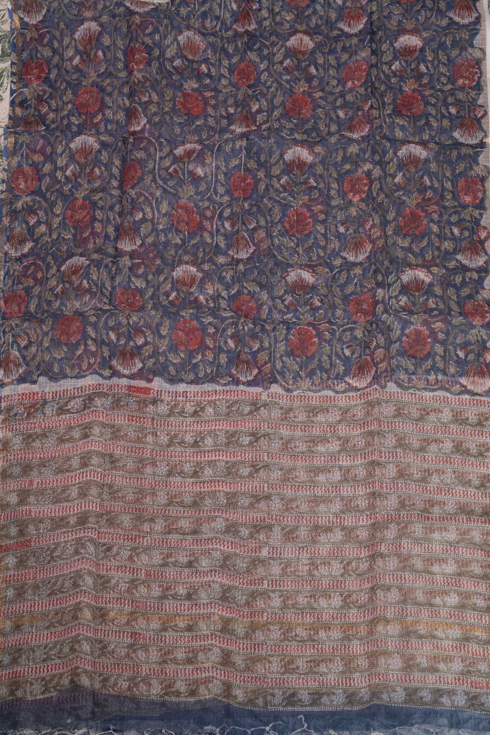 Ditzy Floral Block Printed Kota Cotton Dupatta - Image 3