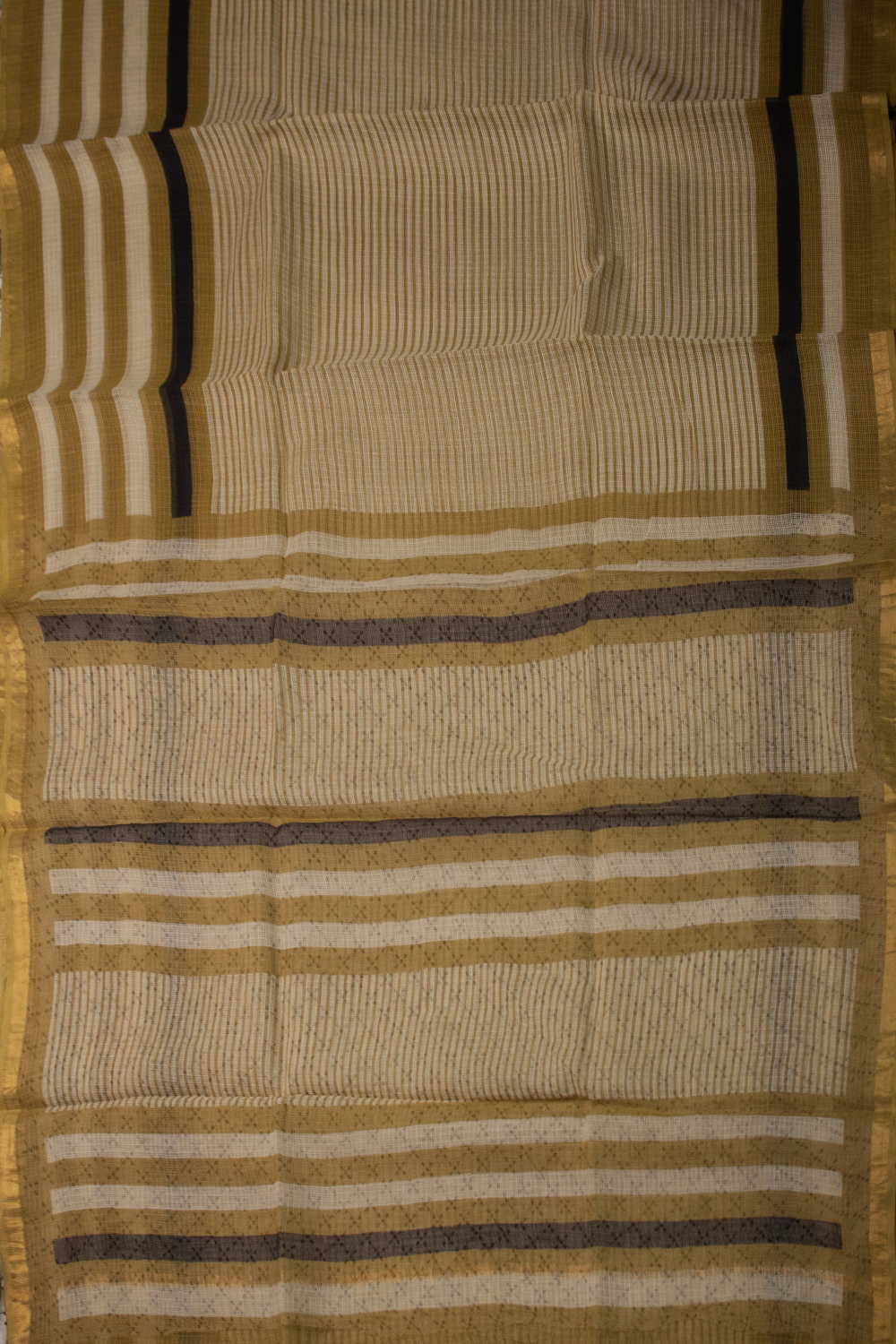 Shade of Green Block Printed Kota Cotton saree - Image 2