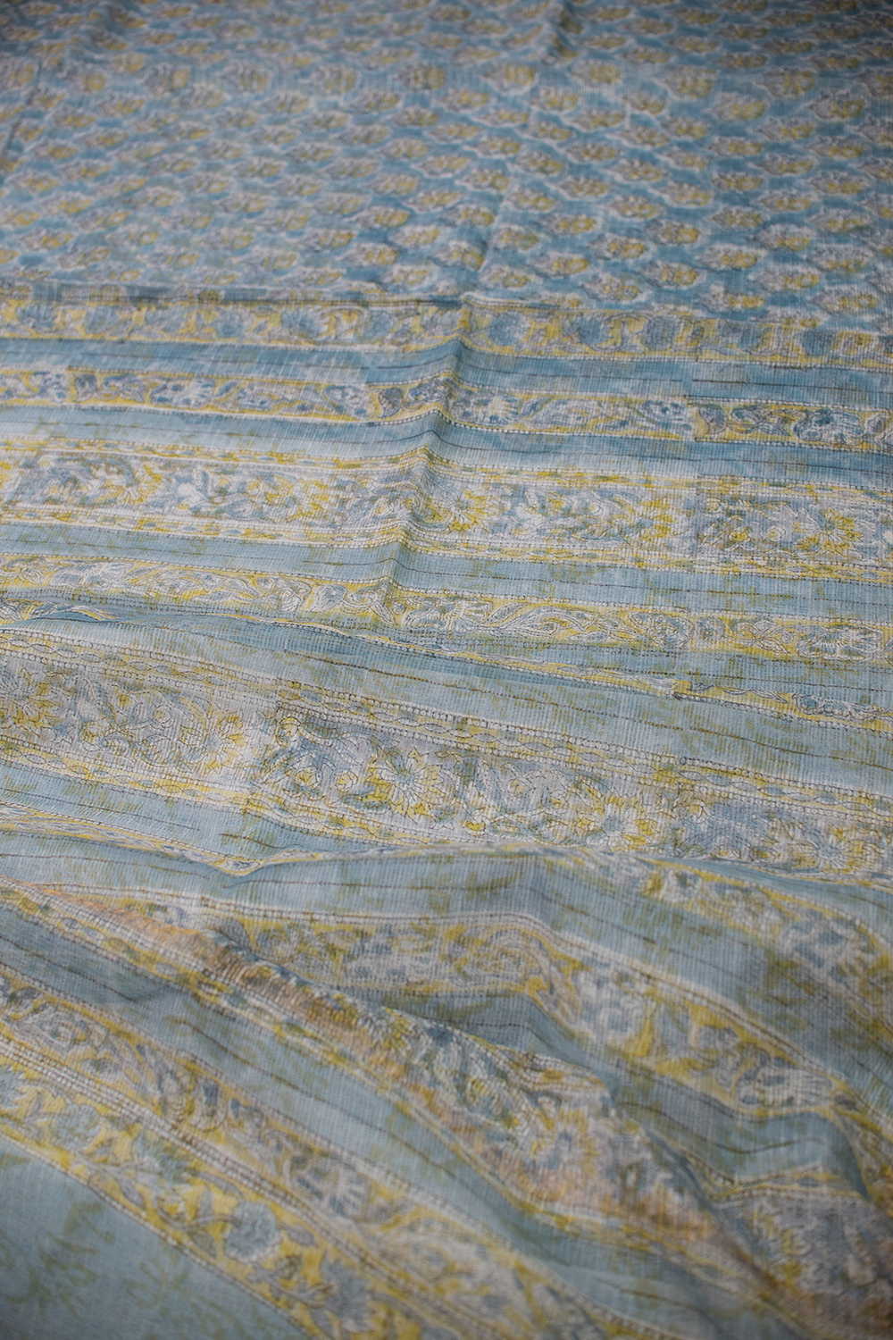Subtle Ble Zari Border Kota Cotton Saree - Image 3
