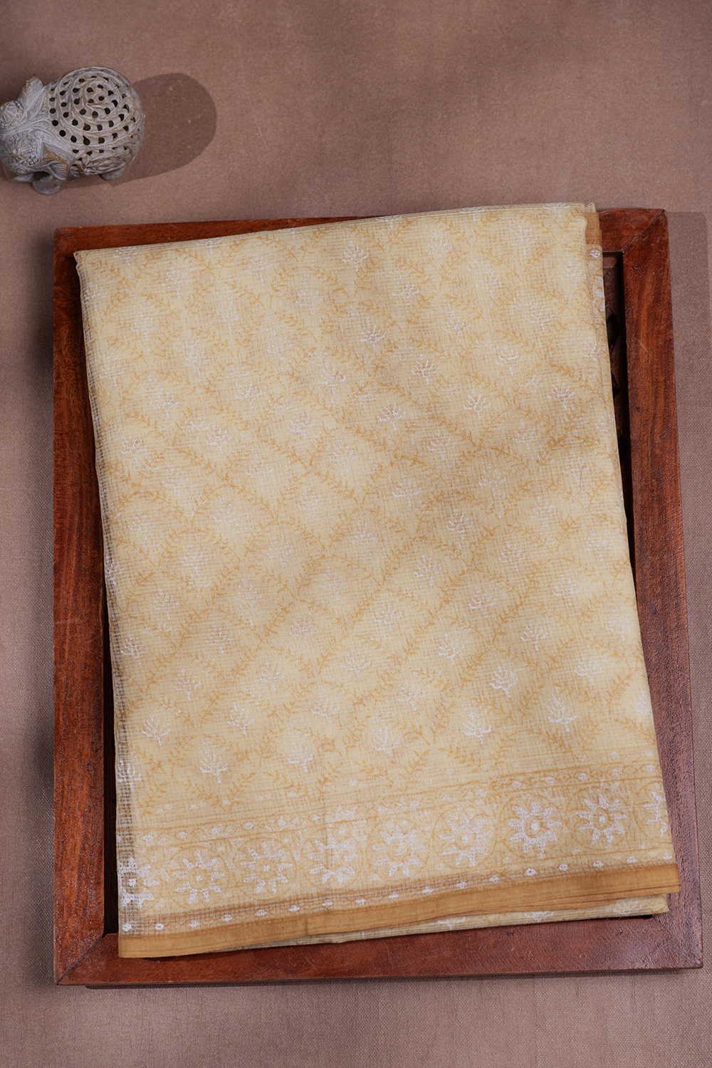 Shade of Yellow Kadi Print Kota Cotton saree