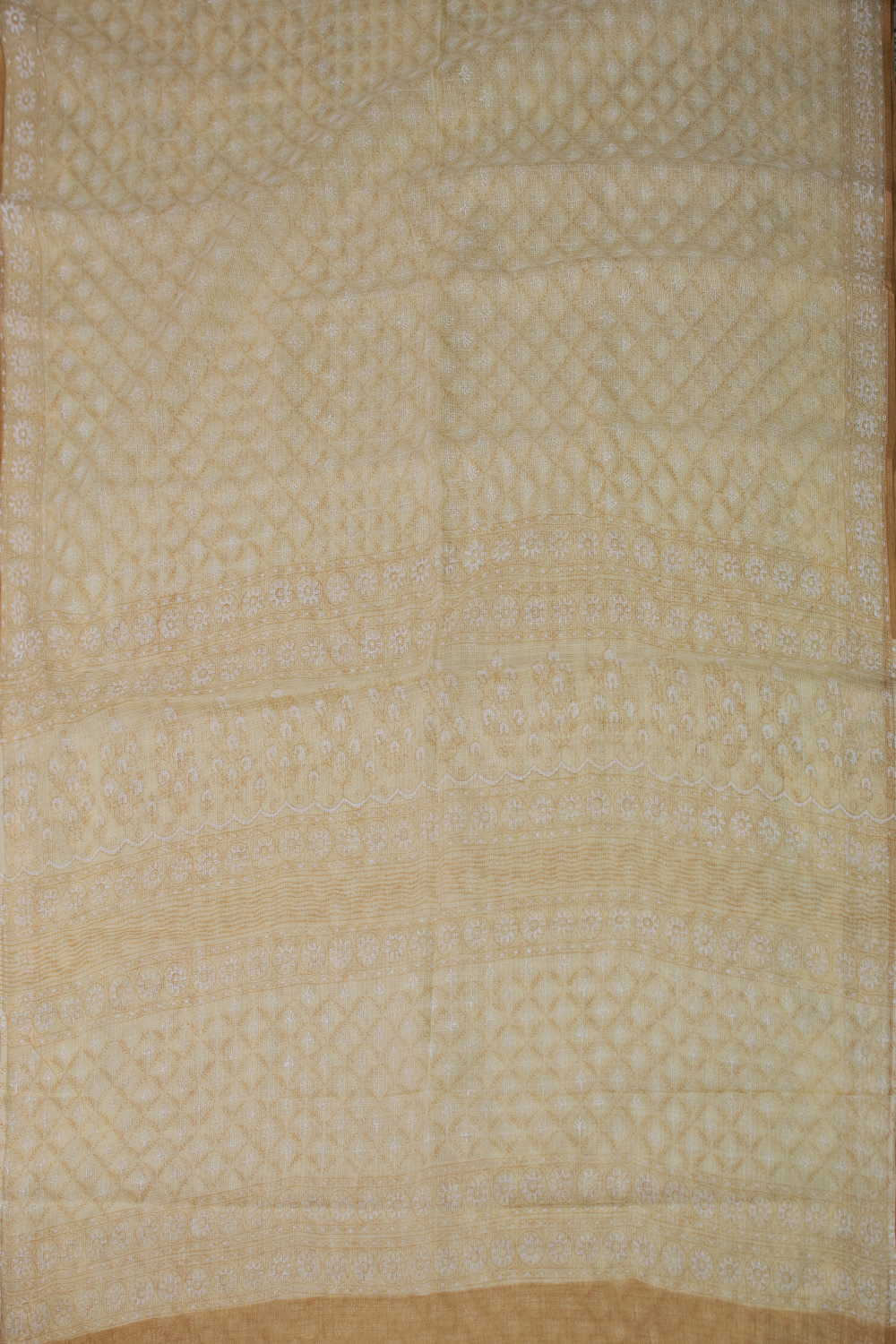 Shade of Yellow Kadi Print Kota Cotton saree - Image 2