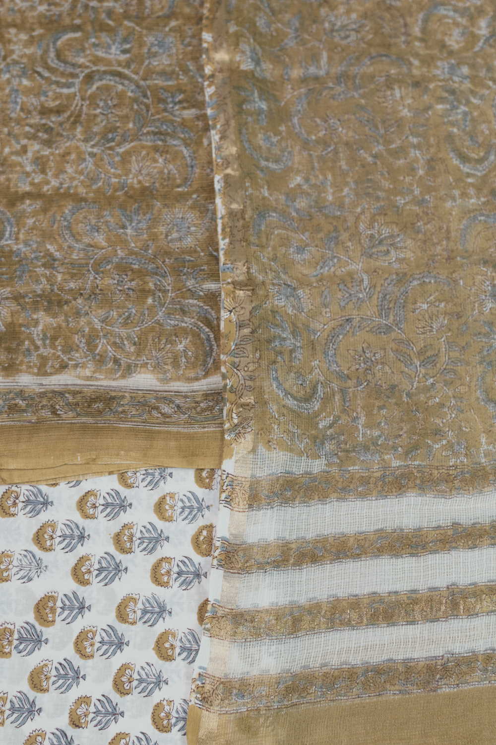 Yellow Block Printed Kota Cotton Suit - Image 3
