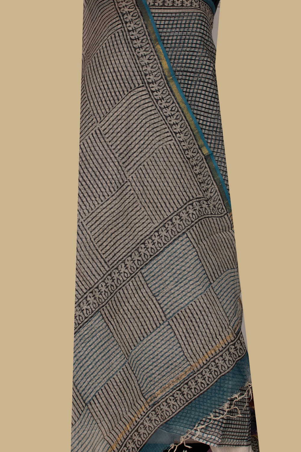 Checks Block Printed Kota Cotton Suit - Image 2