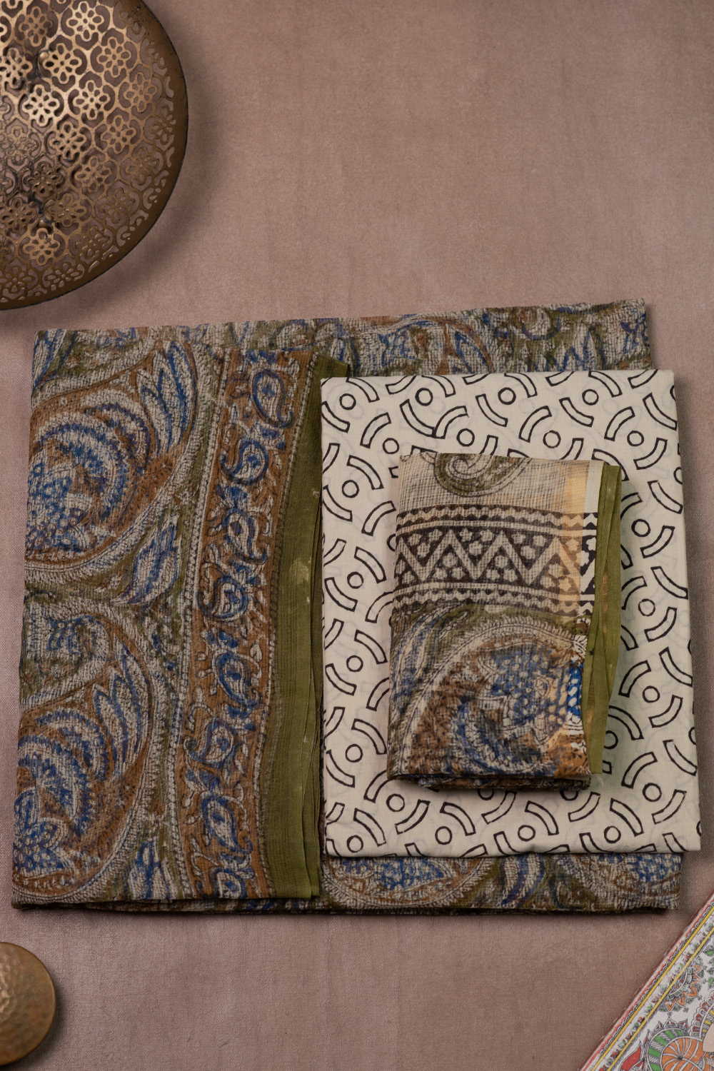 Floral Design Block Printed Kota Cotton Suit