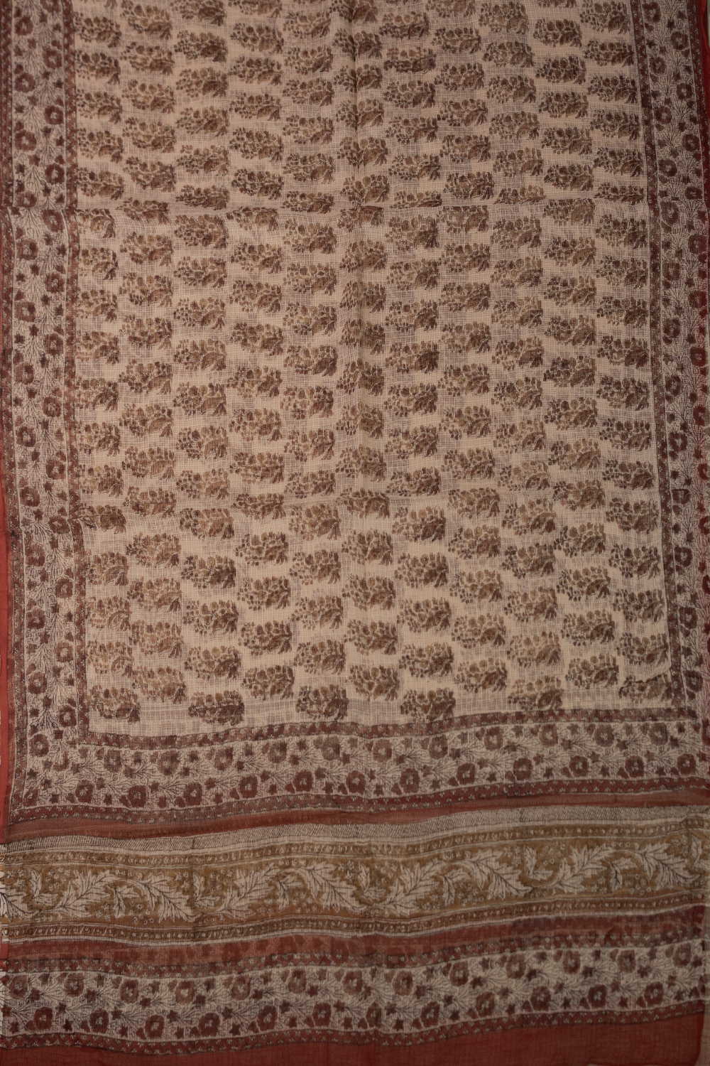 Butta Floral Block Printed Kota Cotton Dupatta - Image 3
