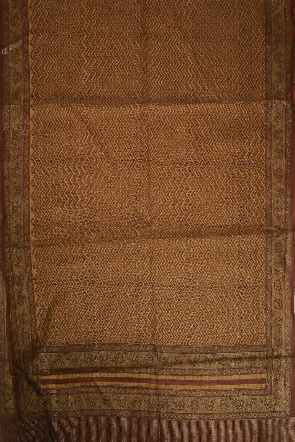 Zig Zag Pattern Block Printed Kota Silk Dupatta - Image 3